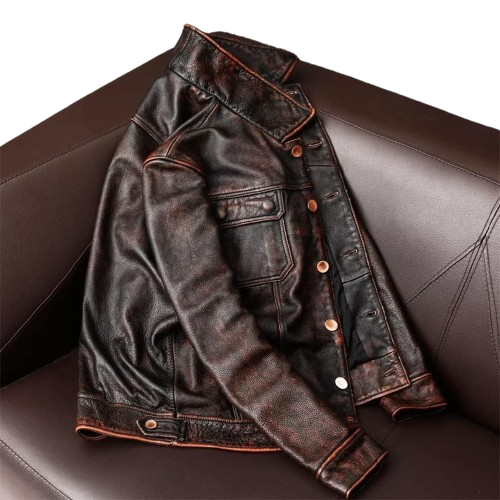 Men's Leather Faux Leather Biker Jacket