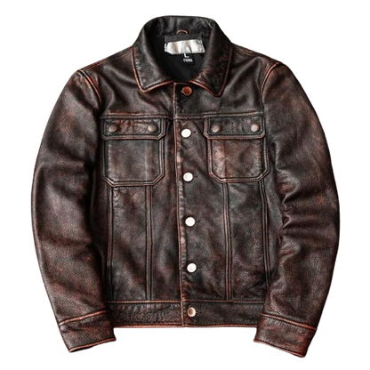 Men's Leather Faux Leather Biker Jacket