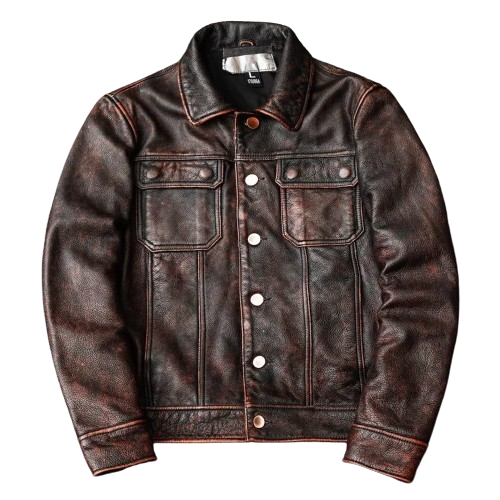 Men's Leather Faux Leather Biker Jacket