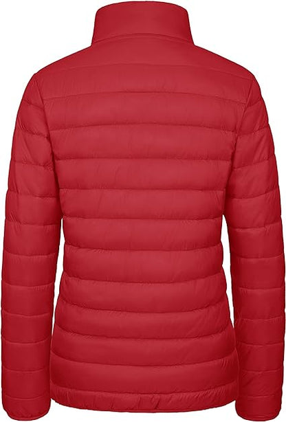 Red Quilt Jacket Women  - Puffer Jacket