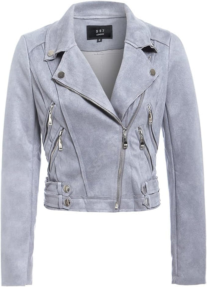 Women's Suede Biker Leather Jacket