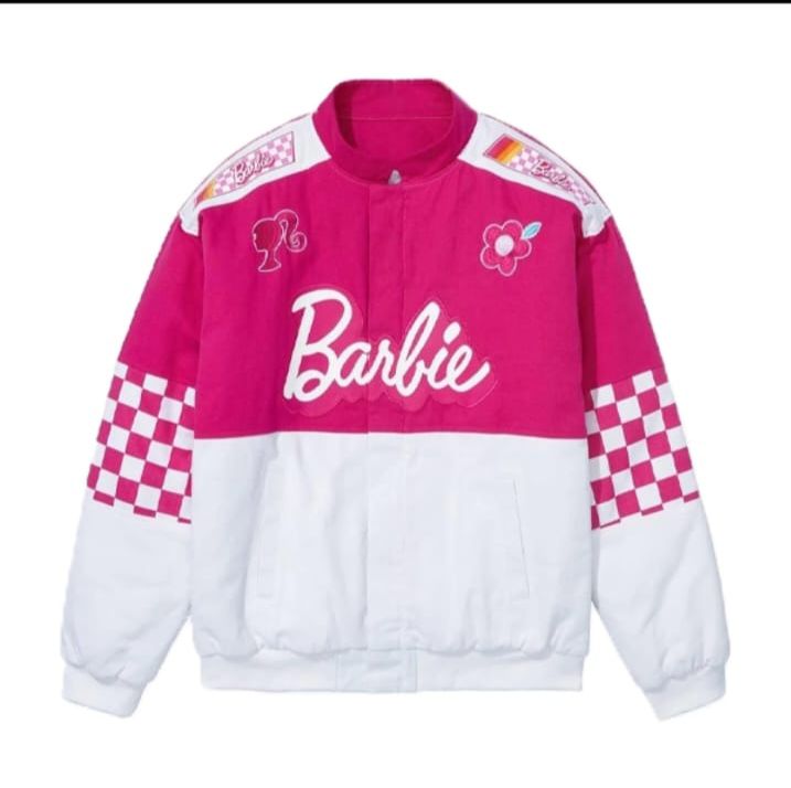 Barbie Checked Racing Jacket, Pink