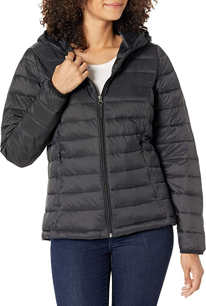 Hooded Puffer Jacket Women, Black