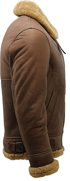 Brown WW2 B3 Shearling Bomber Leather Jacket