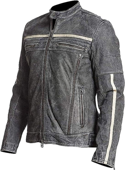 Rovaniemi Biker Leather Jacket, Black