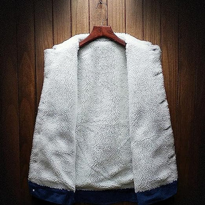Fleece Lined Cotton Denim Trucker Jacket