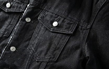 Black “Full Fur Inside” Denim Jacket