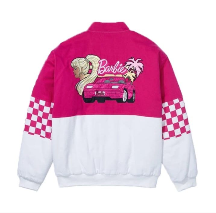 Barbie Checked Racing Jacket, Pink