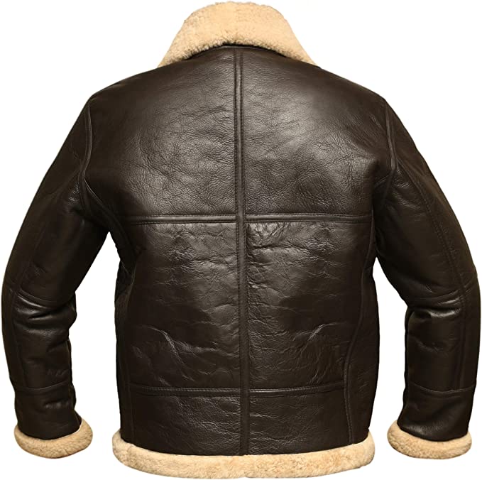 Vintage Shearling Jacket Men, Brown