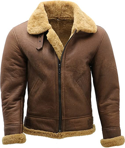 Brown WW2 B3 Bomber Leather Jacket