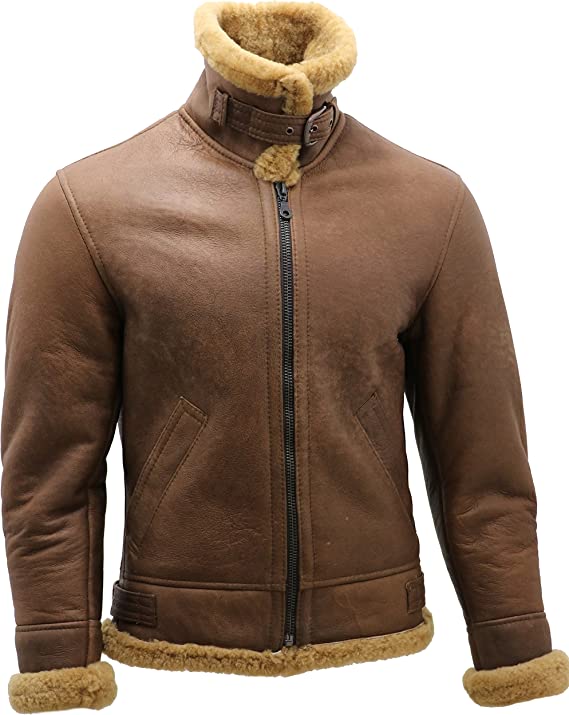 Brown WW2 B3 Shearling Bomber Leather Jacket