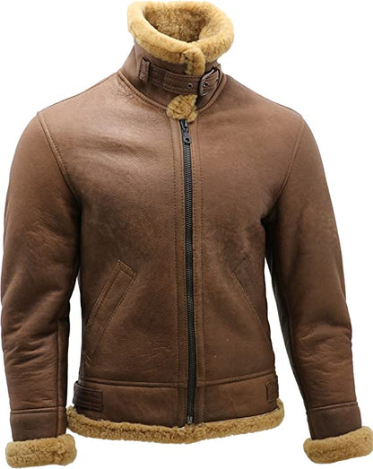 Brown WW2 B3 Bomber Leather Jacket