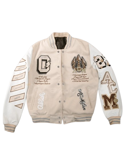 AC Milan Varsity Jacket, Off White