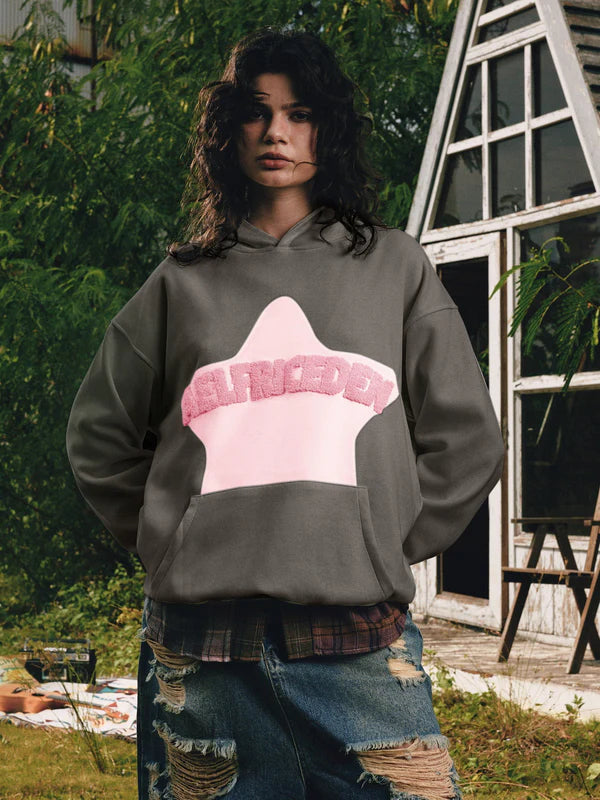 Aelfric Eden Vintage Embroidery Star Hoodie For Men And Women