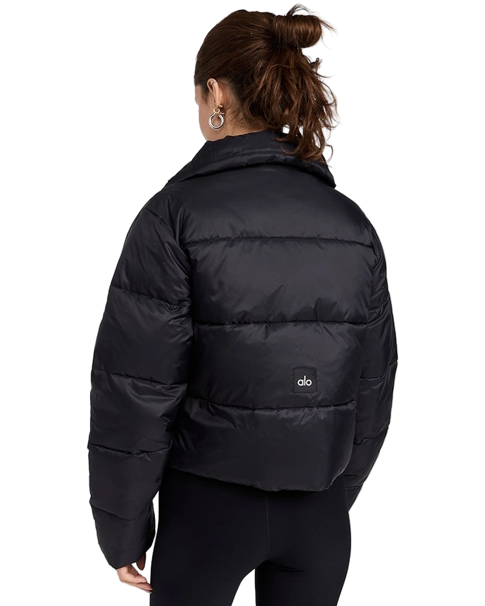 Alo-Gold-Rush-Puffer-In-Black-Jacket