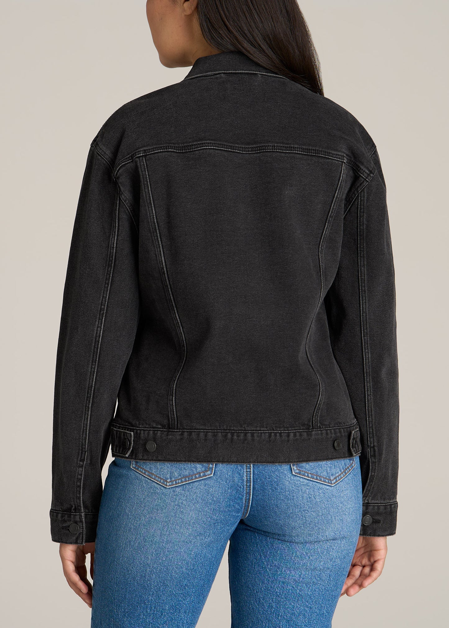 Women's Black Stone Wash Denim Jacket