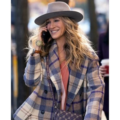 And Just Like That S02 Carrie Bradshaw Plaid Coat