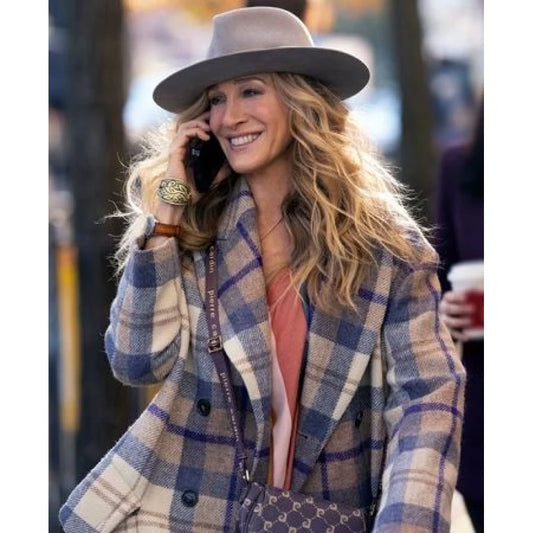 And Just Like That S02 Carrie Bradshaw Plaid Coat