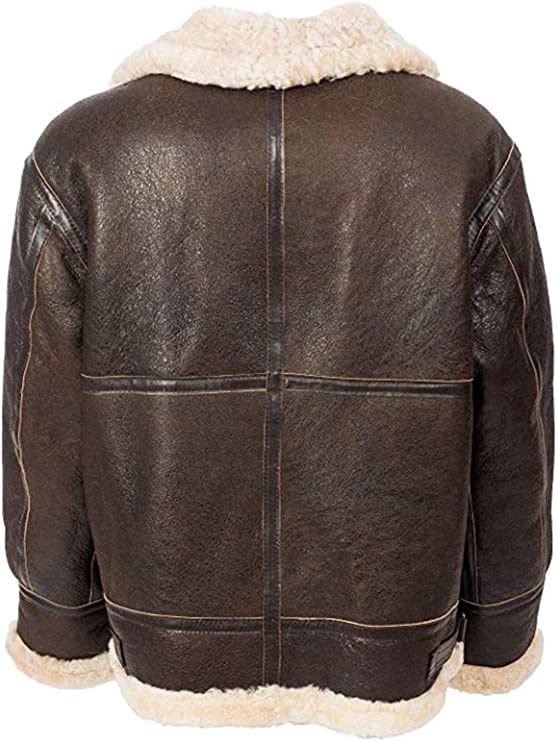 B3-Sheepskin-Brown-Shearling-Jacket-BackView
