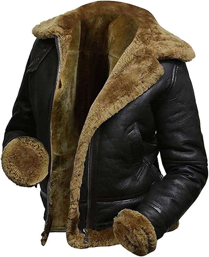 B3 WWII Aviator Flying Shearling Jacket For Sale
