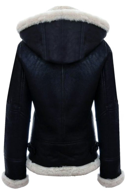 B 3 Premium Black Leather Bomber Shearling Jacket Buy