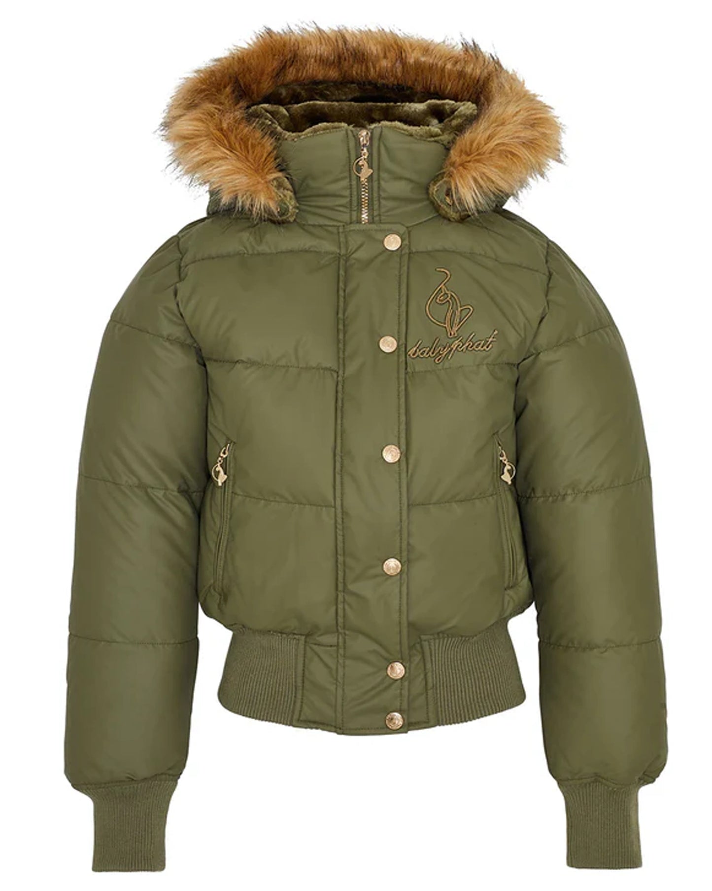Baby-Phat-Puffer-Olive-Green-Jacket