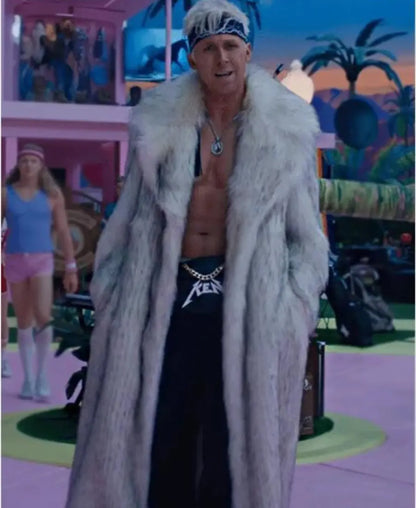 Ryan Gosling Ken Shearling Fur Coat