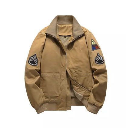 Beige Shearling Jacket For Men - Zing Apparel