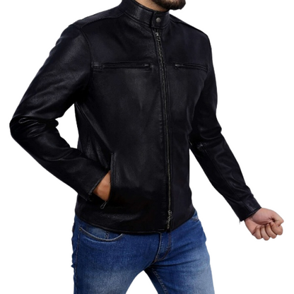 Best Plaing Leather Biker Jacket For Sale
