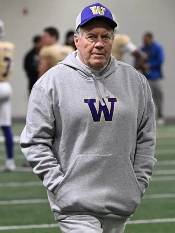 Bill Belichick Washington Huskies Gray Hoodie Sale