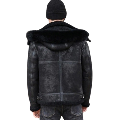 Black-Leather-Shearling-Jacket-For-Men-RAF-Aviator-Sale