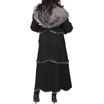 Black Fur Leather Coat For Women Buy