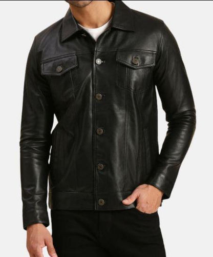 Black Leather Jacket For Men 