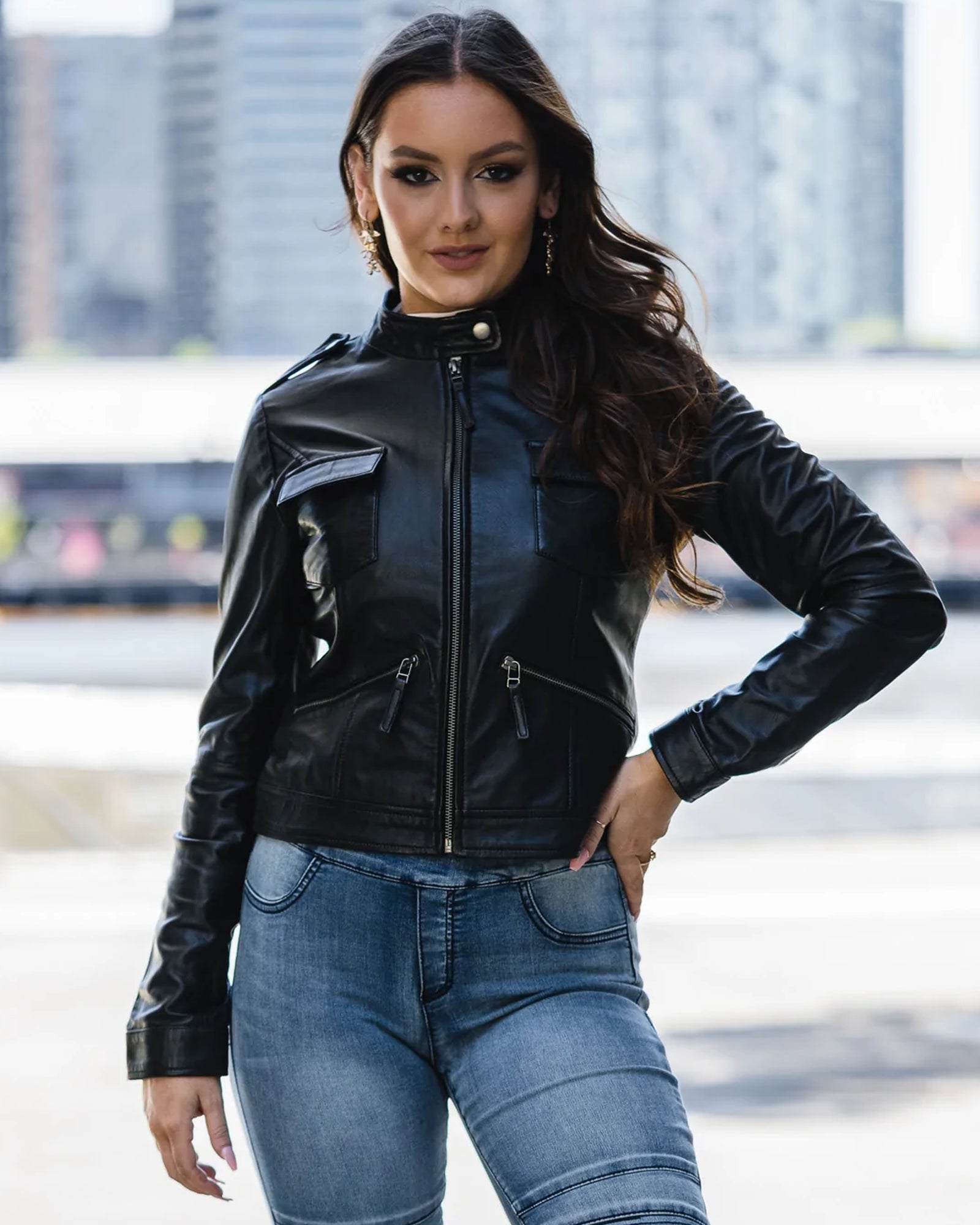 Black Leather Jacket Women Buy