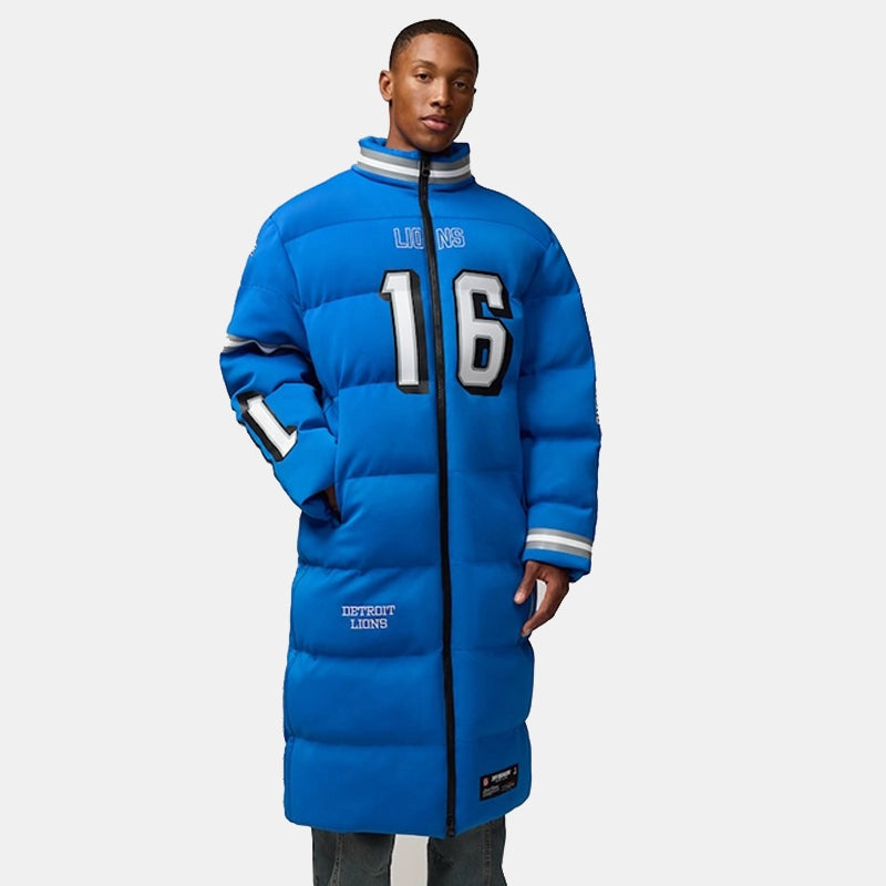 Jared Goff Detroit Lions Off Season Puffer Long Coat