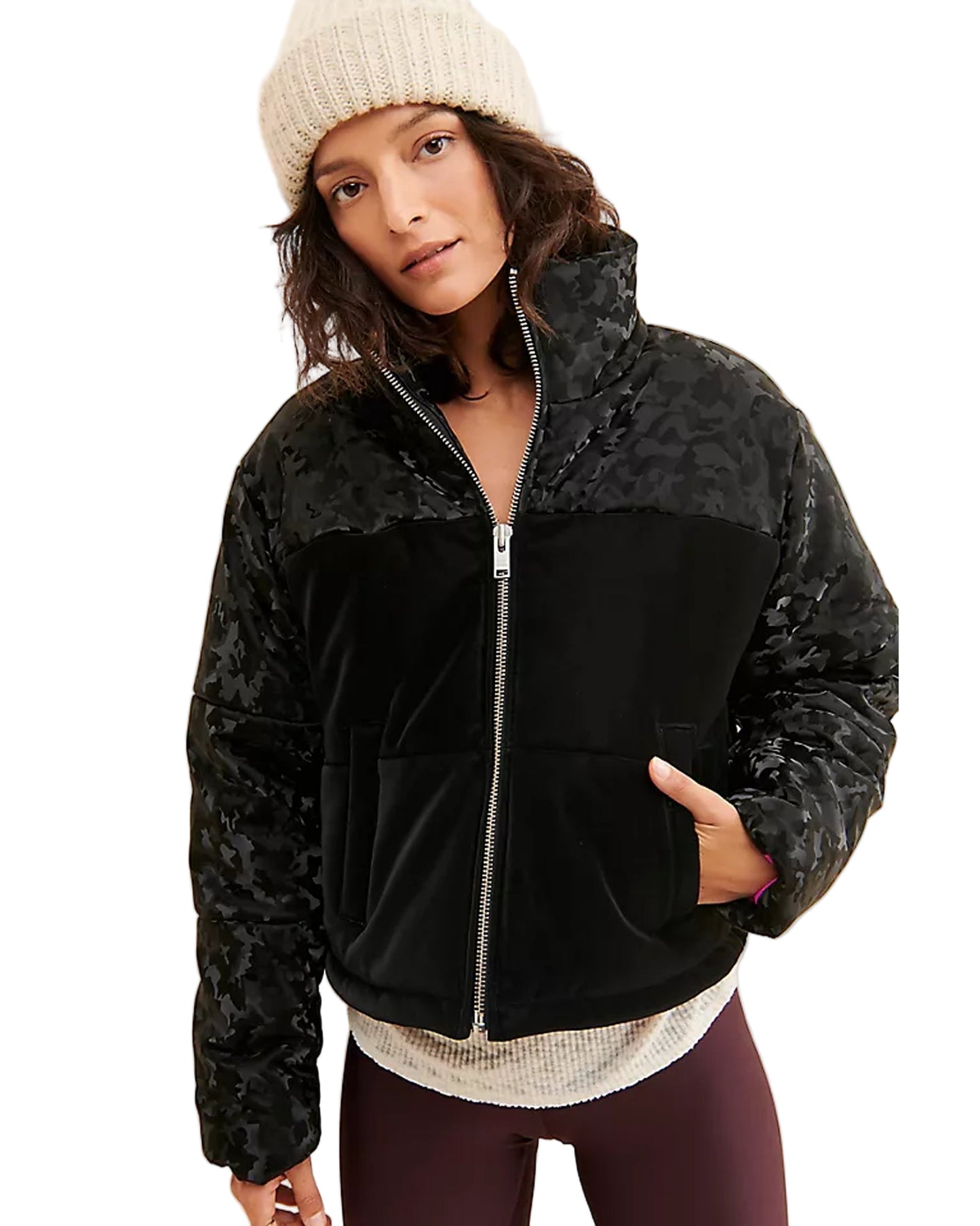 Blue Revival Black Camo Puffer