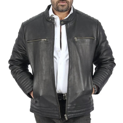 Boston Harbour Leather Jacket Black