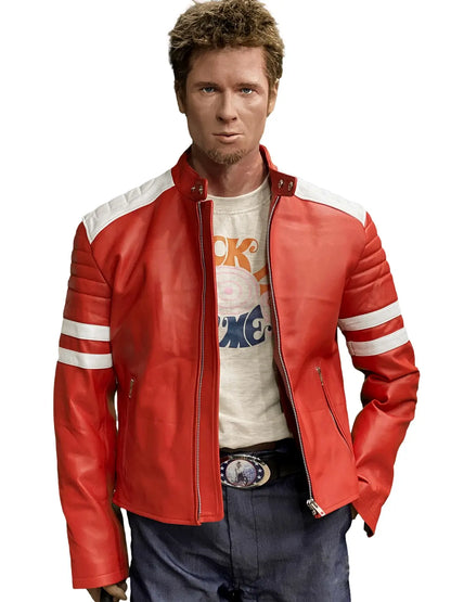 Tyler Durden Fight Club Red Leather Jacket