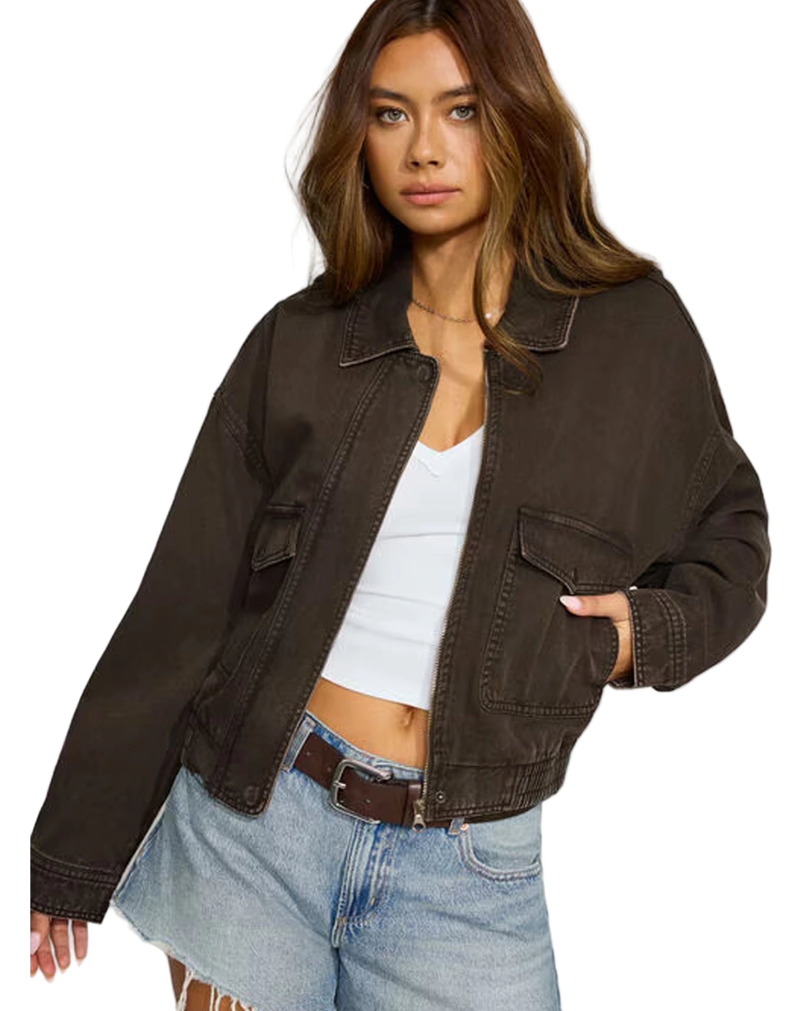 Brown-Twill-Bomber-Denim-Jacket-Garage