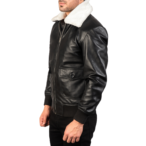Buy-Alberto-White-Shearling-Black-Leather-Biker-Jacket-Sale