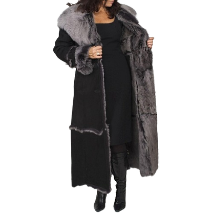 Buy Black Fur Leather Coat For Women