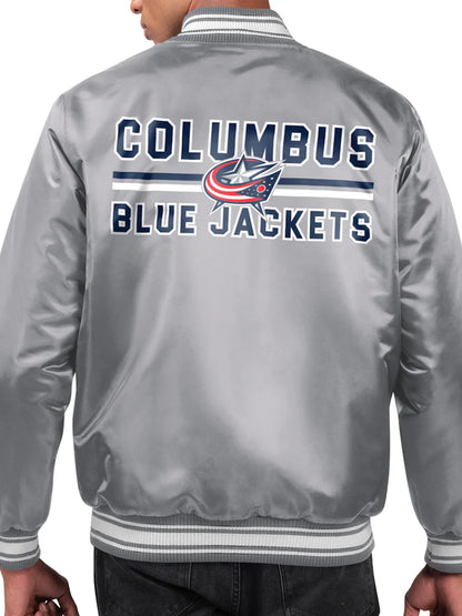 Buy Columbus Blue Jackets Starter Jacket Grey