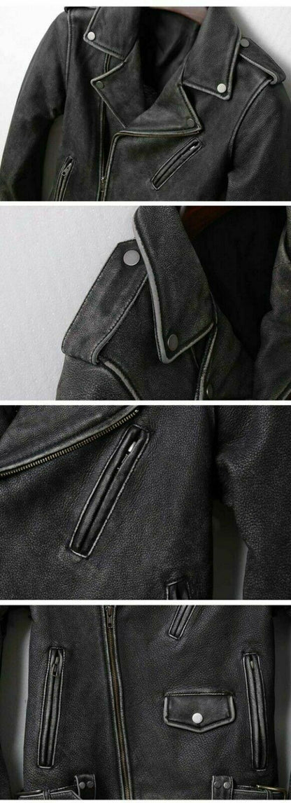 Buy Stonewash Distressed Vintage Leather Jacket