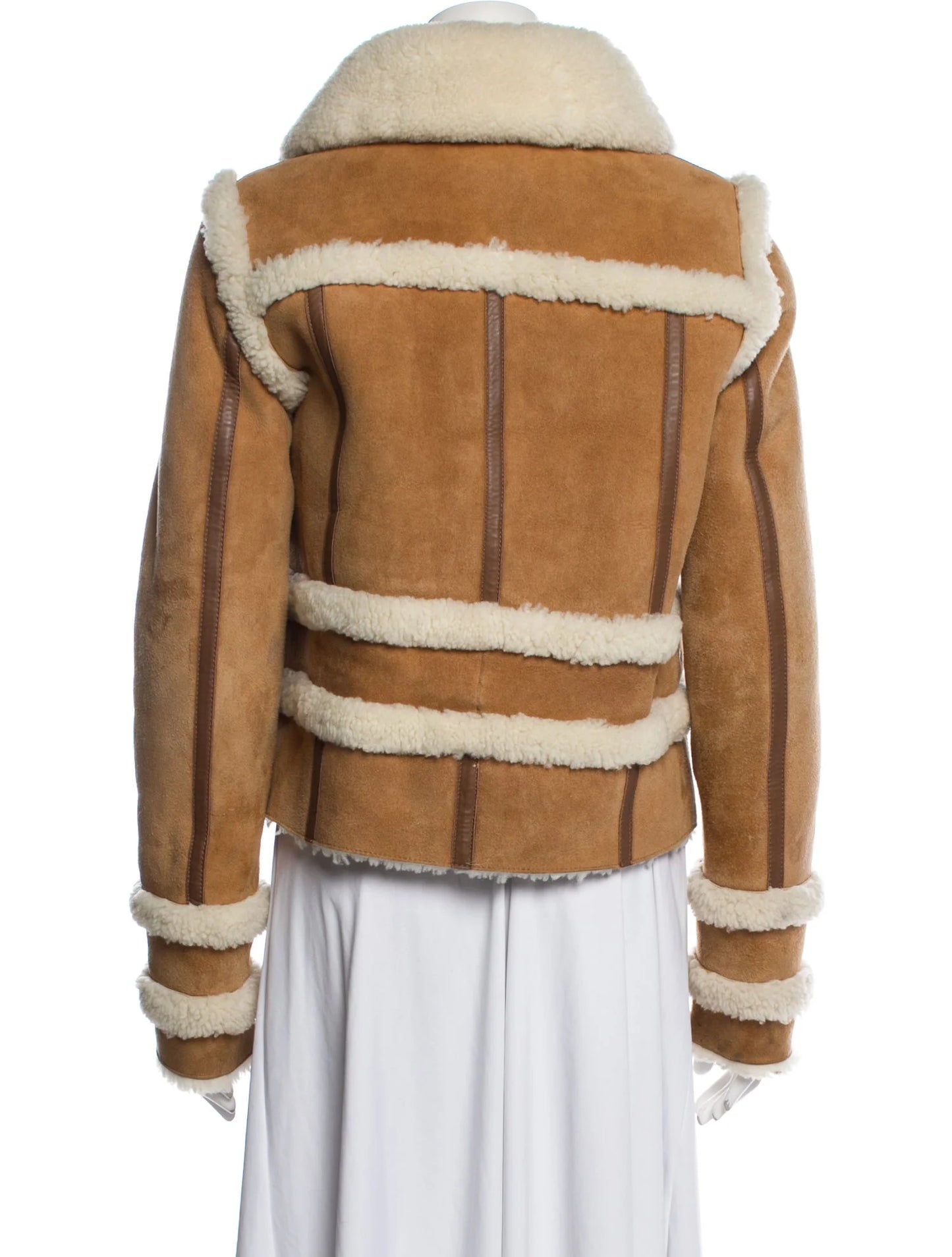 Asymmetrical Zip Fastening Shearling Jacket