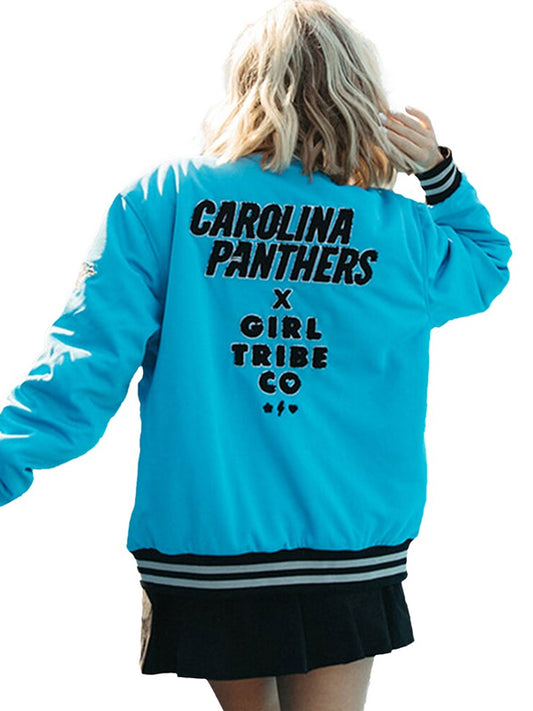 Carolina Panthers Bomber Jacket Blue