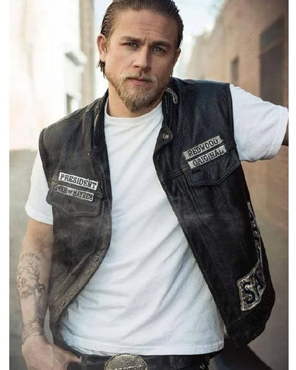 Charlie Hunnam SOA Sons of Anarchy Leather Vest