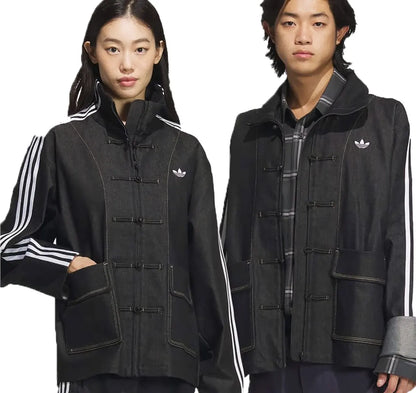 adidas パターン入りジャケット 新品タグ付き アディダス BYD3S ルーズフィット 裏地付ウーブンジャケット