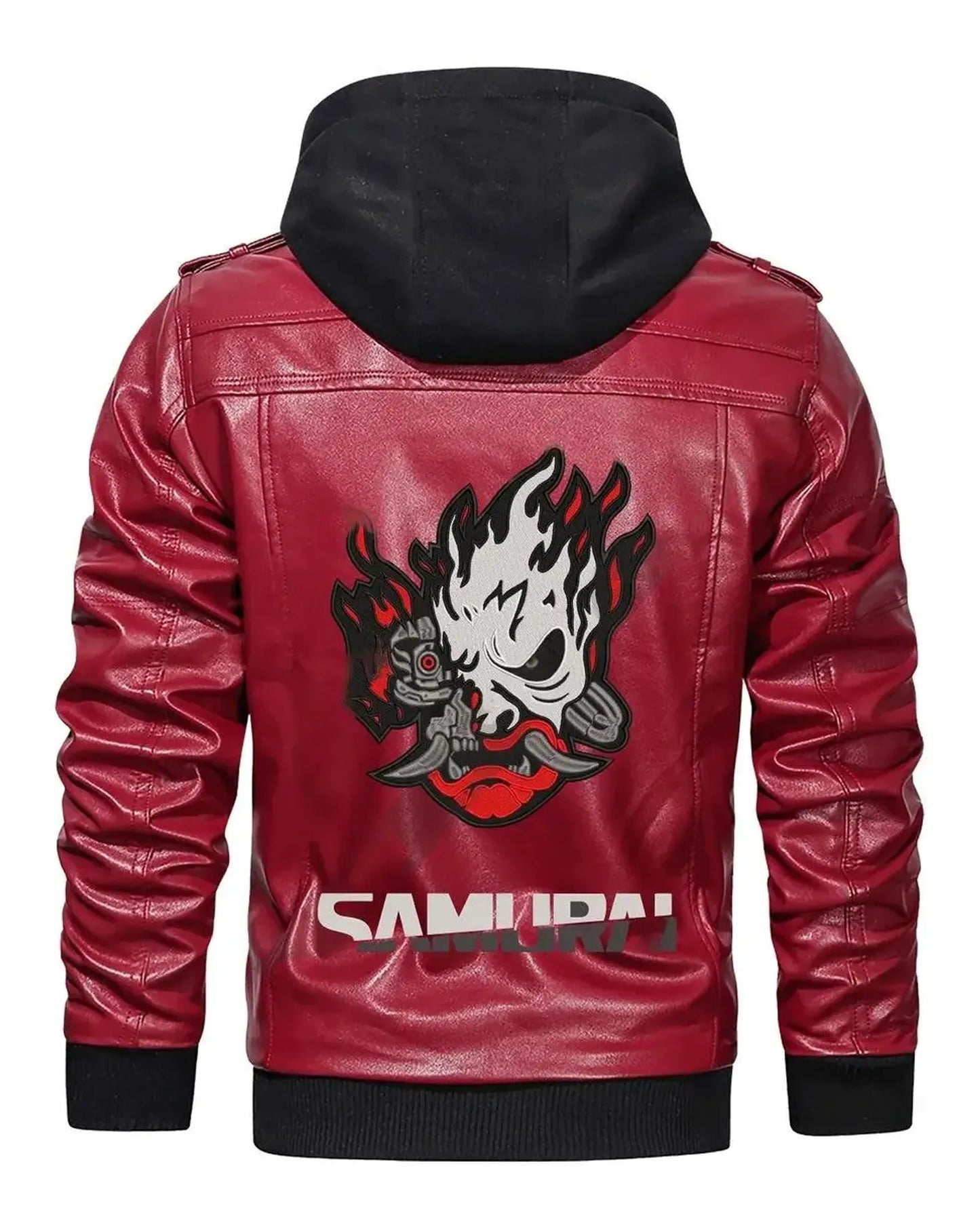 Cyberpunk-2077-Premium-Hooded-Samurai-Gaming-Red-Real-Leather-Jacket