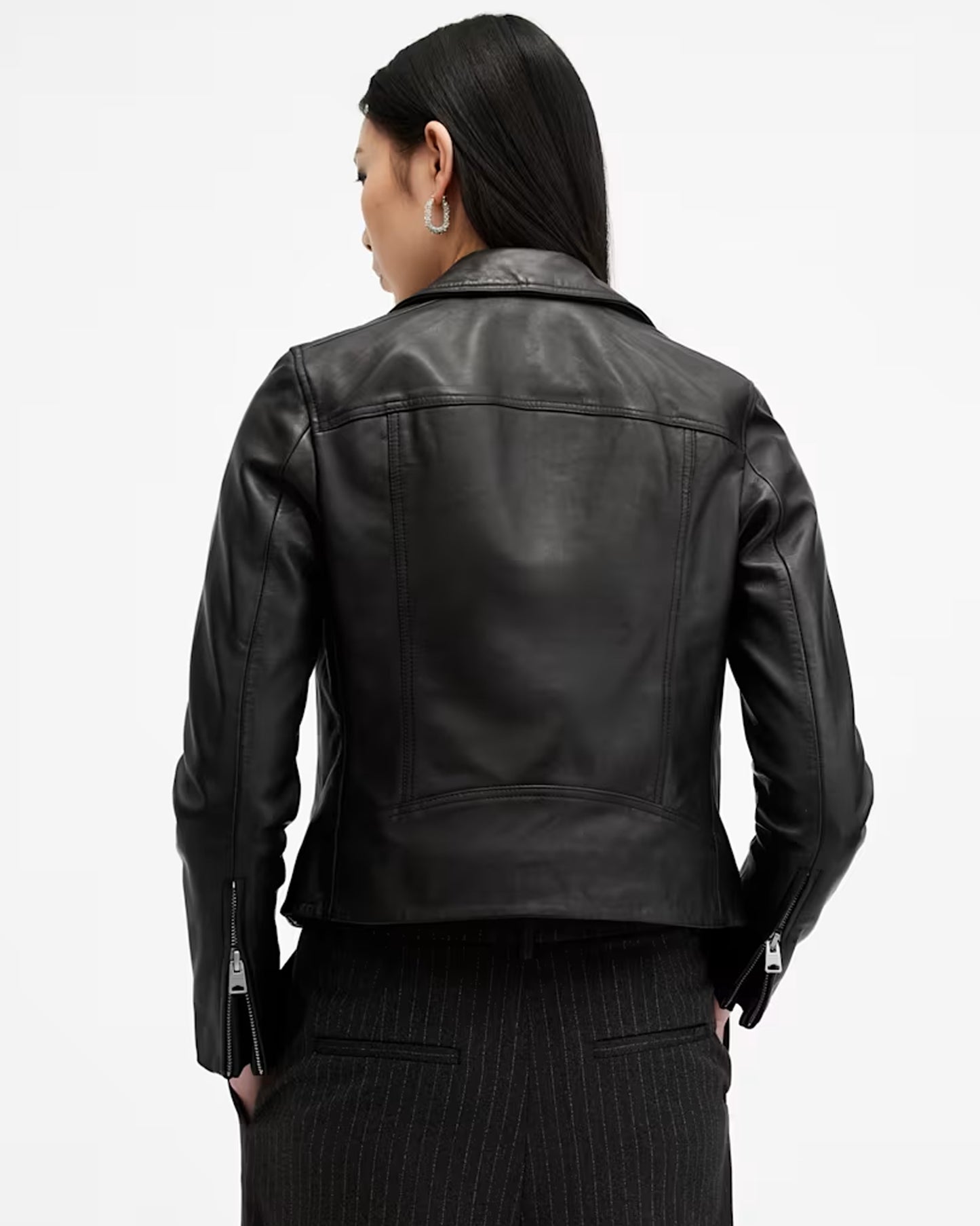 Dalby Slim Fit Leather Biker Jacket