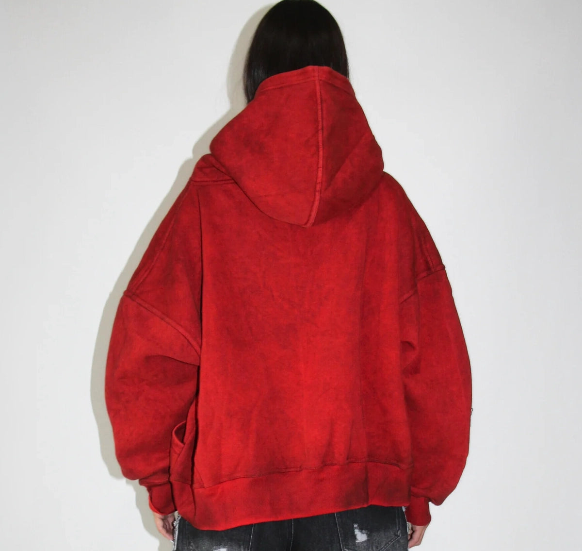 Denim Patch Vintage Wash Hoodie